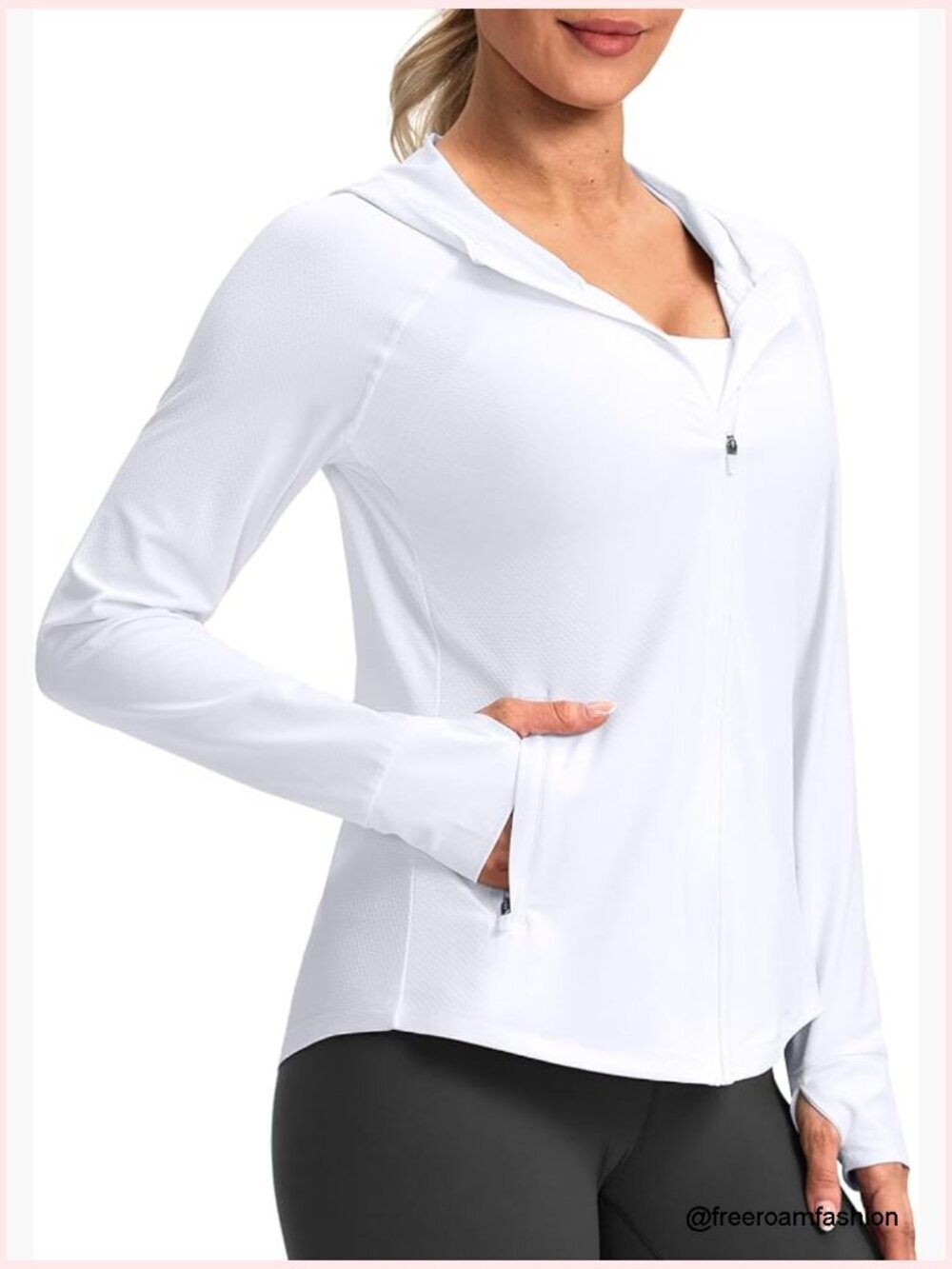 UPF 50+ Sun Protection Hoodie Jacket Lightweight Zip Up Long Sleeve Shirts for